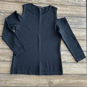 Ann Taylor Black Cold Shoulder Sweater - Size M